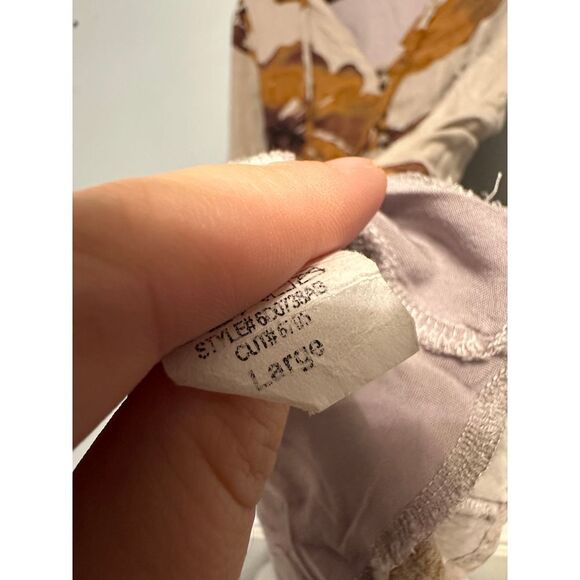 Honey Belle Tunic Dress Long Sleeve Floral Size Large VNeck Tie Neck - Picture 5 of 6